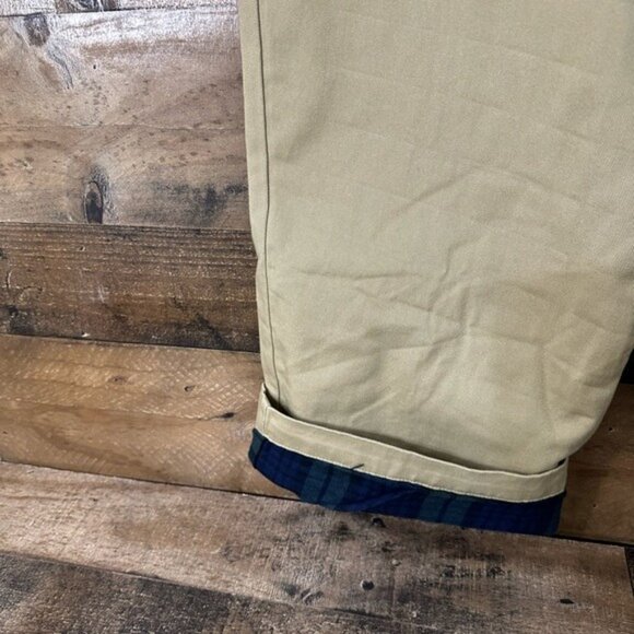L.L.Bean Mens Double L Chino Lined Pants W37 X L29 Dark Khaki Cotton/Flannel - Picture 7 of 8